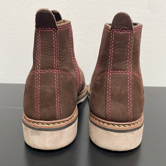 Cowboy Riding Rodeo Boot Square Toe Short Shaft coffee brown pink womens US6 - Picture 8 of 12